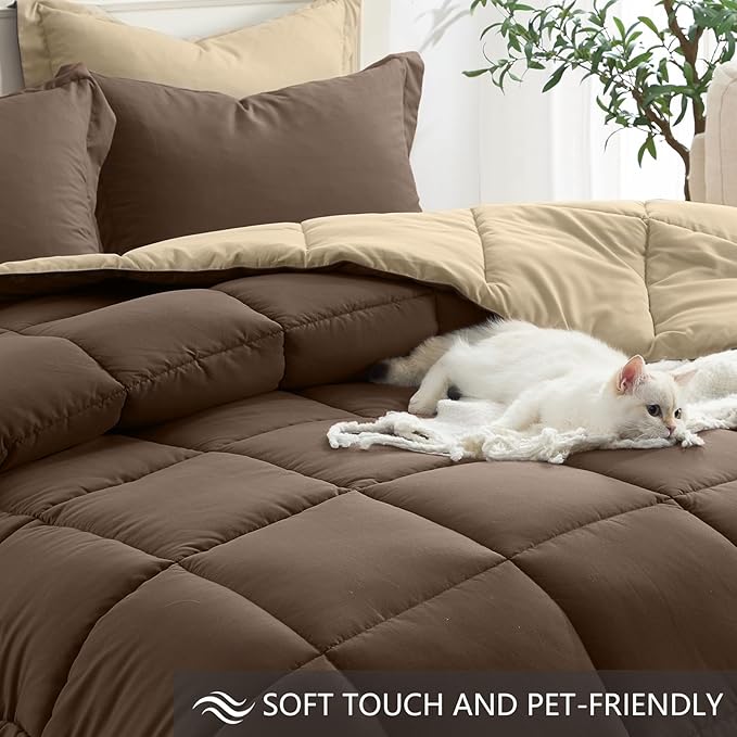 Homelike Moment Twin Comforter Set Brown, Comforter Twin Size Bed Set, - Image 4