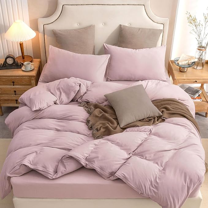 PURE ERA Jersey Knit Duvet Cover Set 100% T-Shirt Cotton Super Soft Comfy 3pc - Image 4