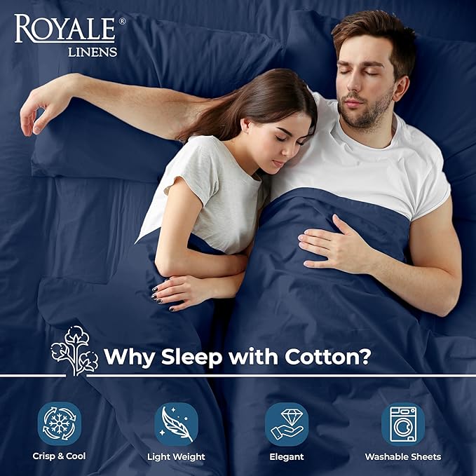 Royale Linens 100% Organic Cotton Twin XL Flat Sheet Only - Image 3