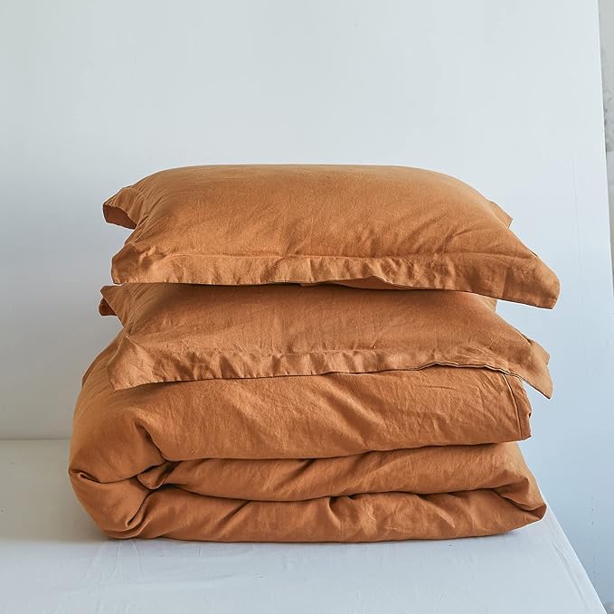 Simple&Opulence 100% Linen Duvet Cover Set 2pcs Basic Style Natural French - Image 9