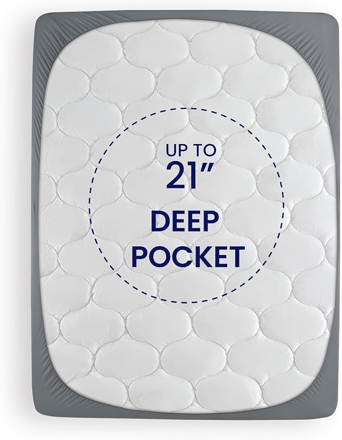 SLEEP ZONE King Mattress Pad, Cooling Breathable Fluffy Soft Mattress Protector - Image 4