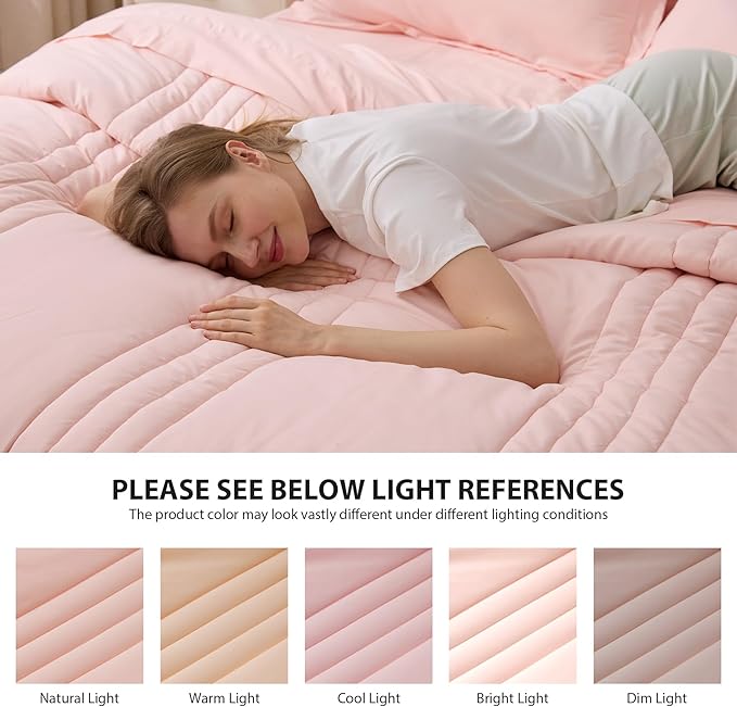 Queen Comforter Set Pink - Image 7