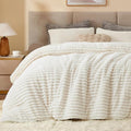 BEDELITE Fleece Twin Comforter Set -Super Soft & Warm Fluffy Cream White Bedding by BEDELITE