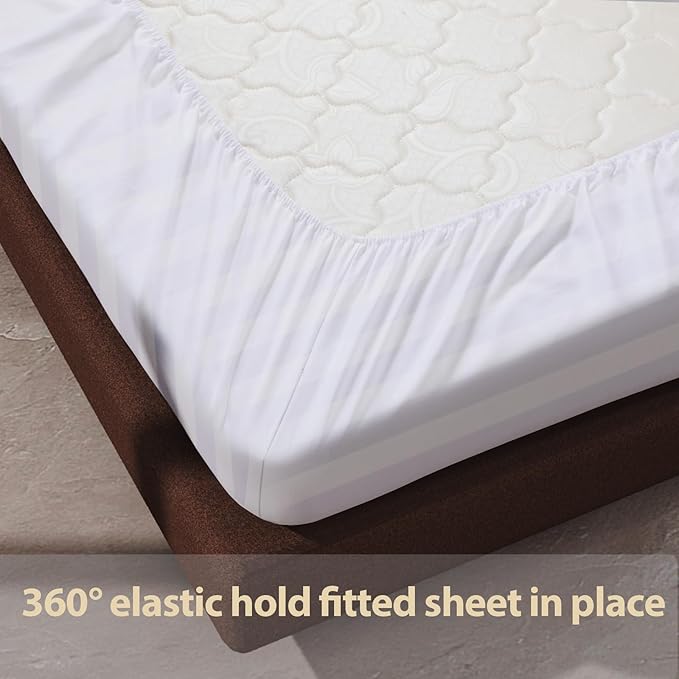100% Egyptian Cotton Fitted Sheet King Size, 600 Thread Count, Single Fitted - Image 6