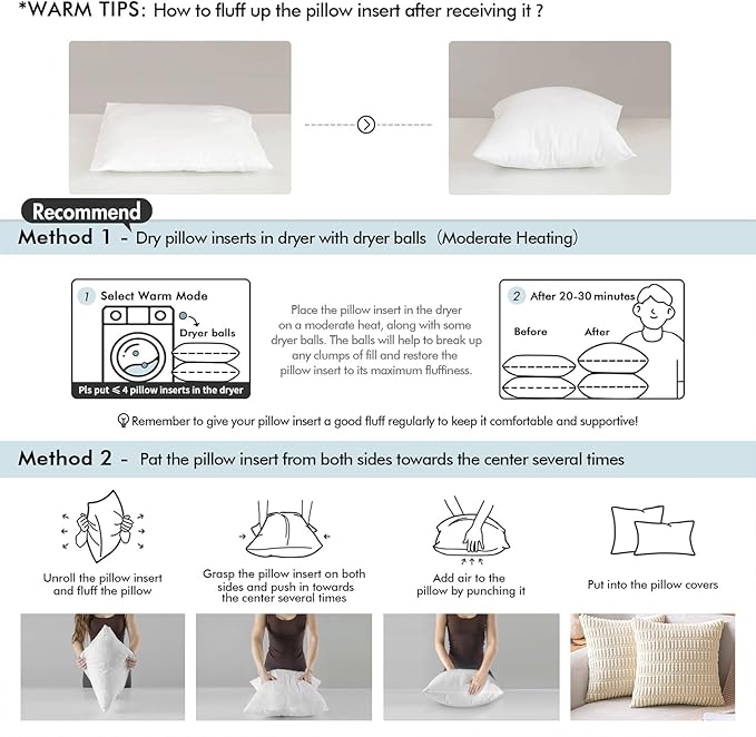 MIULEE Throw Pillows Inserts, 14x36 Inch 100% Virgin Fiber Filling Bed Couch - Image 3