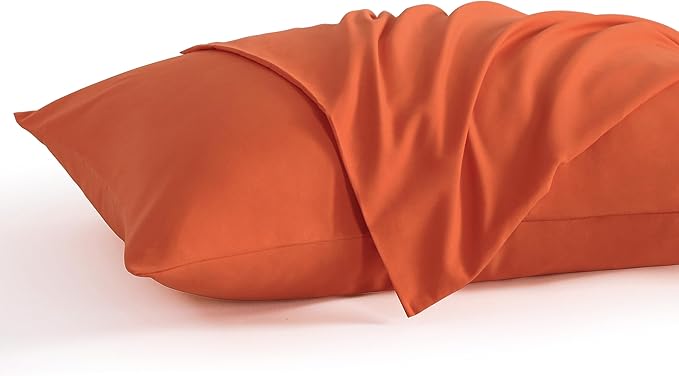 NTBAY Brunt Orange Microfiber Pillowcases, 20x26 Inches, Fade Resistant by NTBAY