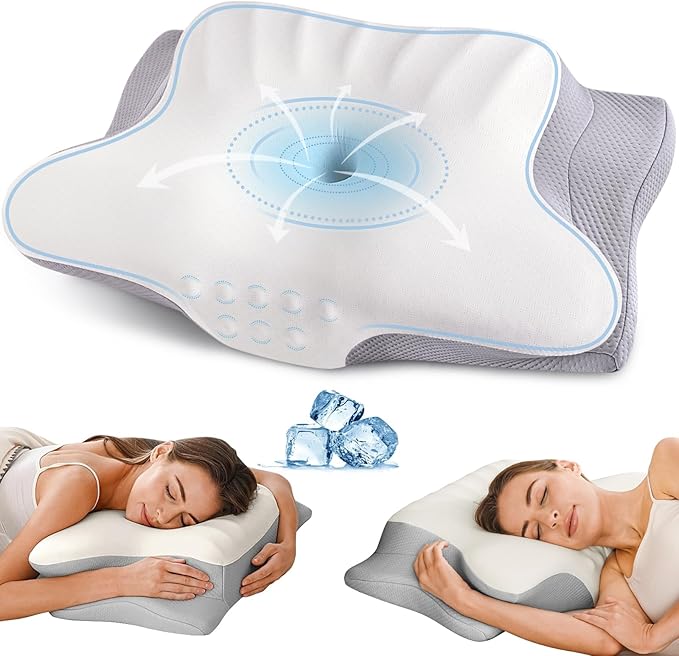 Cervical Neck Pillow for Pain Relief, Ergonomic Pillow Side Sleeper Pillow for by Ylekto