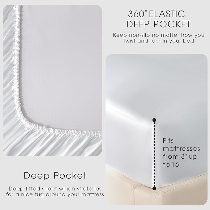 FreshCulture Satin Sheets Twin Size Bed Set - Image 4