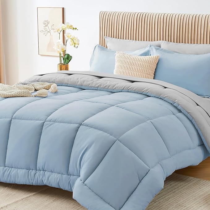 Sasttie Twin Comforter Set, 5 Pieces Reversible Bed in a Bag Twin, Complete by SASTTIE