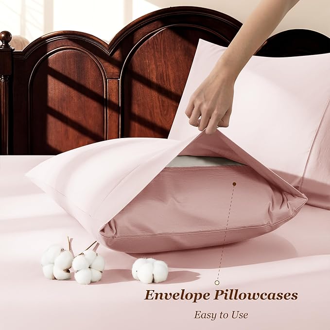 LBRO2M 1000 Thread Count 100% Egyptian Cotton Sheets Set King Size, 4 Piece - Image 6