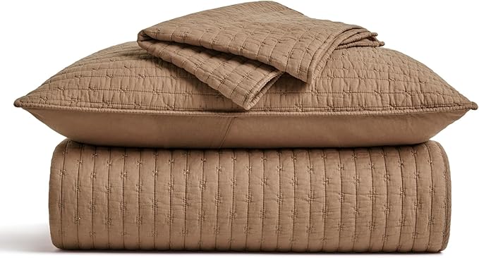 EVERGRACE Cross Stitch Pre-Washed Cotton Quilt Bedding Set Queen Size, - Image 8