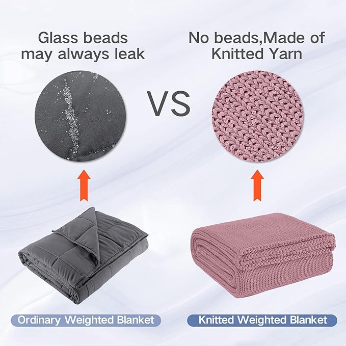 Guohaoi Knitted Weighted Blanket Kids No Beads Cooling Heavy Blanket, Home - Image 6