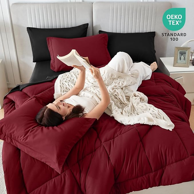 Sasttie Twin XL Comforter Set, 5 Pieces Reversible Twin XL Bed in a Bag - Image 6