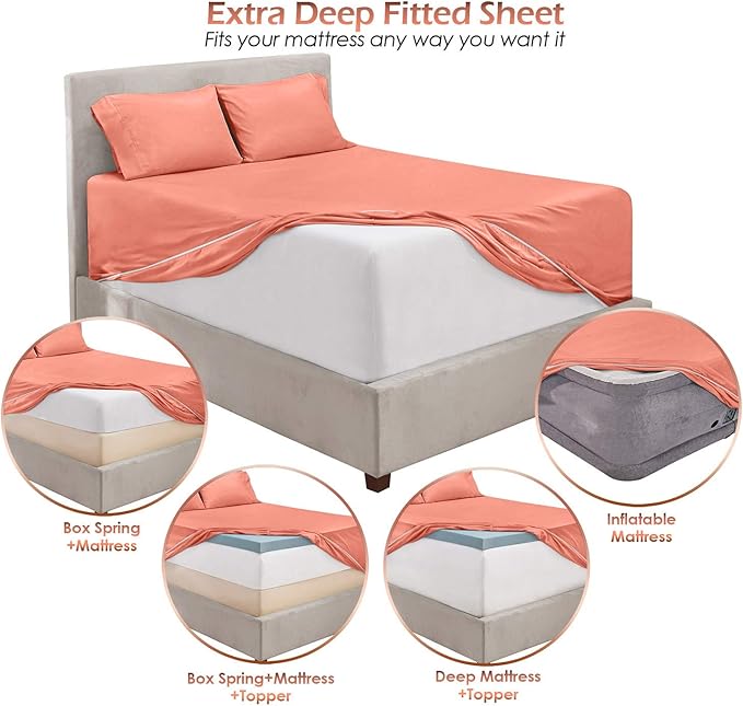 Hearth & Harbor Extra Deep Pocket Queen Sheets Sets - Image 6