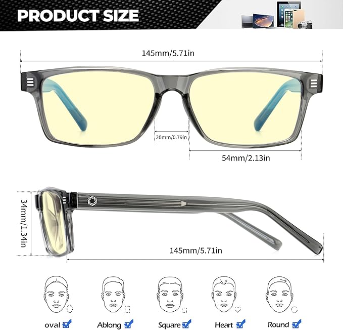 ANYLUV Blue Light Glasses Men Woman, Eye Strain Relief Eye Protection - Image 4