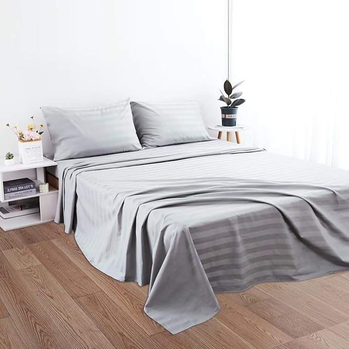 2-Pack Cotton Cal King Flat Sheet Only, 600 Thread Count 100% Egyptian Cotton - Image 5
