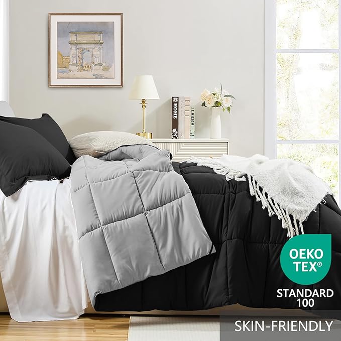 Homelike Moment California King Comforter Set Black, Cal King Comforter Set - Image 3