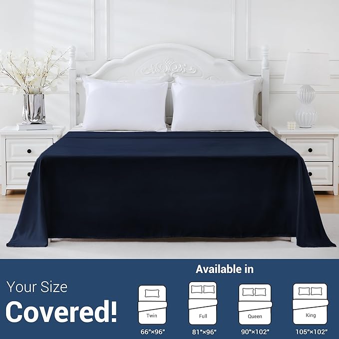 Bulk Twin Flat Sheets Only, 6 Pack Quick Sort Top Bed Sheet, Color-Coded Label - Image 5