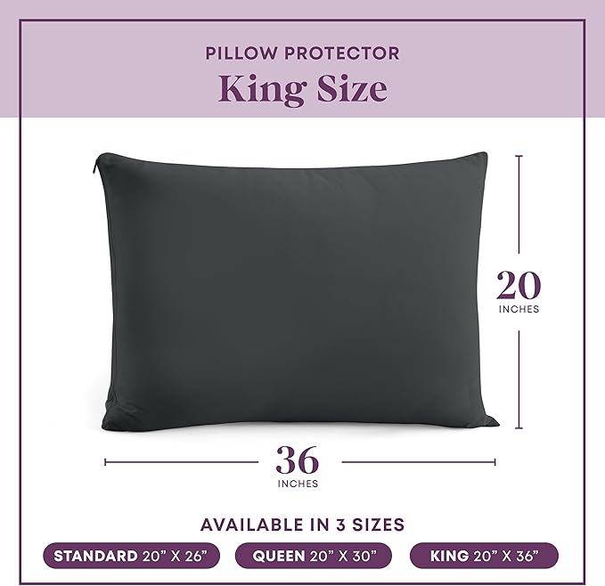 CirclesHome Pillow Protectors 2 Pack King Zippered - Image 6