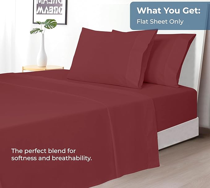 Royale Linens 100% Organic Cotton Twin XL Flat Sheet Only - Image 5