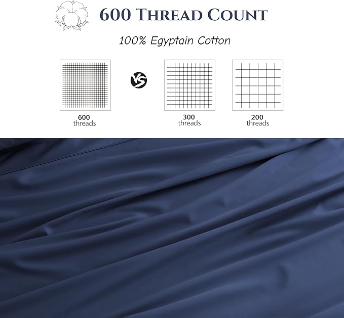 Cotton Flat Sheets Only, 600 TC 100% Cotton Flat Sheet Top Sheet Only, TwinXL - Image 3