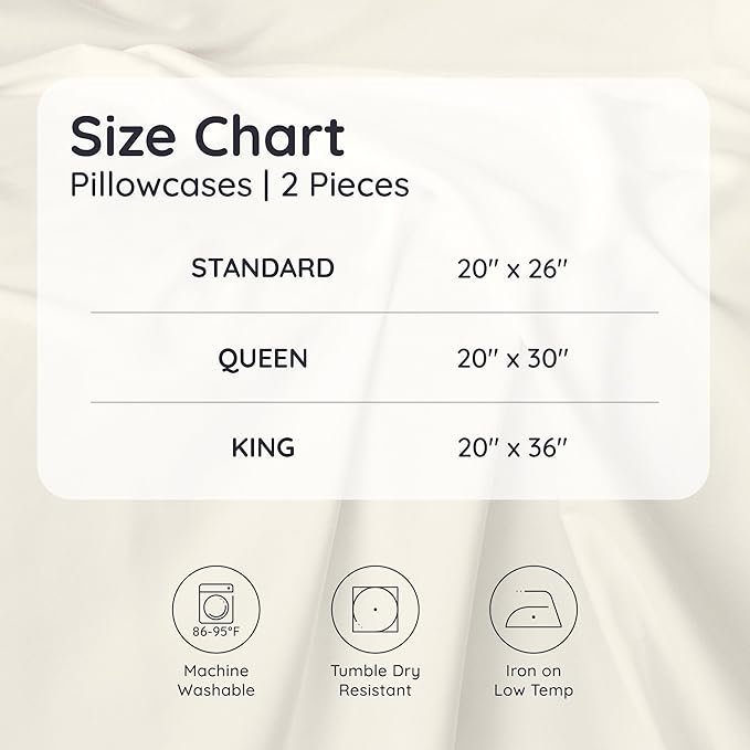 Bambaw 100% Viscose Derived from Bamboo Pillowcase Queen Size – Set of 2 Queen - Image 7