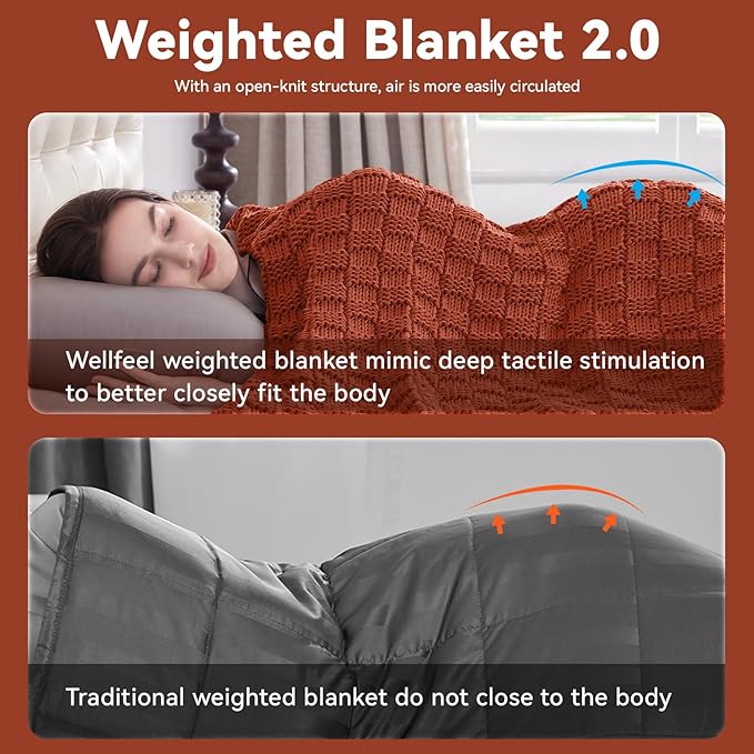 Knitted Weighted Blanket Adult, No Beads Heavy Blanket 60” x 80'' 17lbs - Image 8