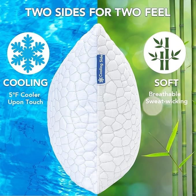 QUTOOL Cooling Pillow for Sleeping, CertiPUR-US Shredded Memory Foam Queen - Image 2