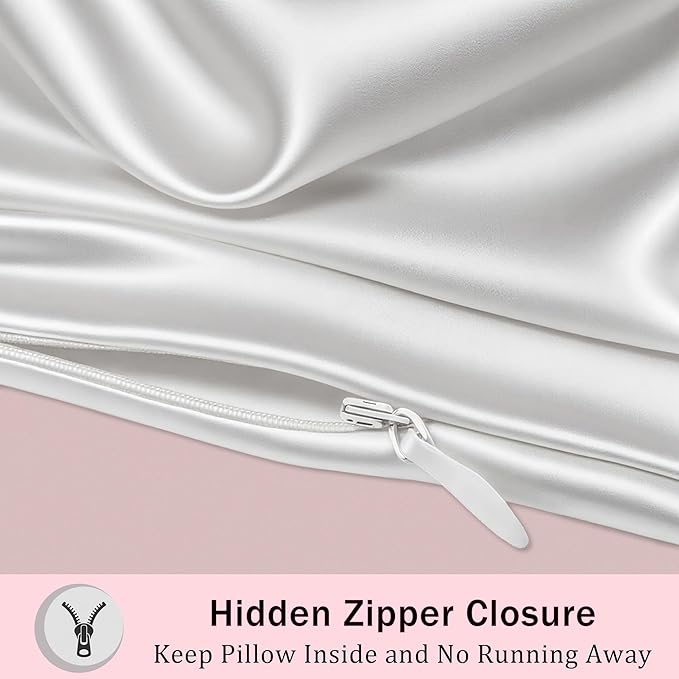 Mulberry Silk King Size Pillow Cases Set of 2, Ultra Smooth Soft Breathable - Image 3