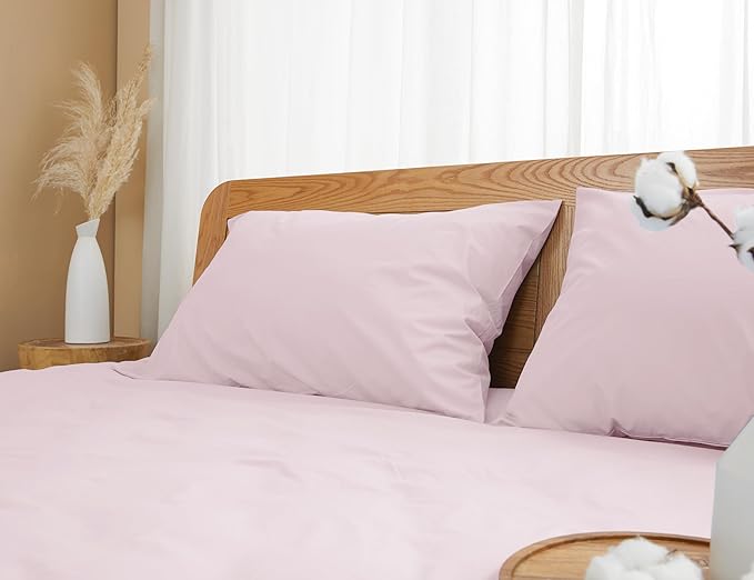 Pillow Cases, King Size Cotton Percale Weave Pillowcases, Pre-Shrunk Breathable - Image 7