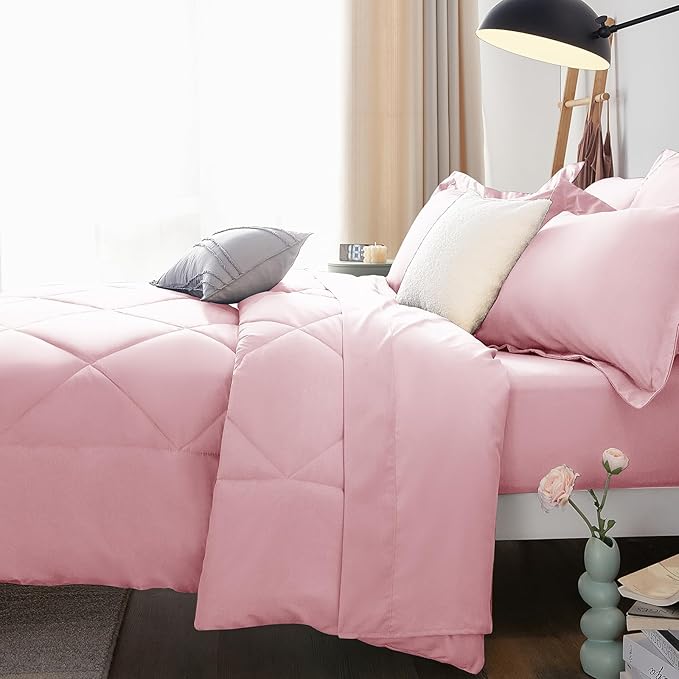 CozyLux Full Size Comforter Sets Pink - Image 9