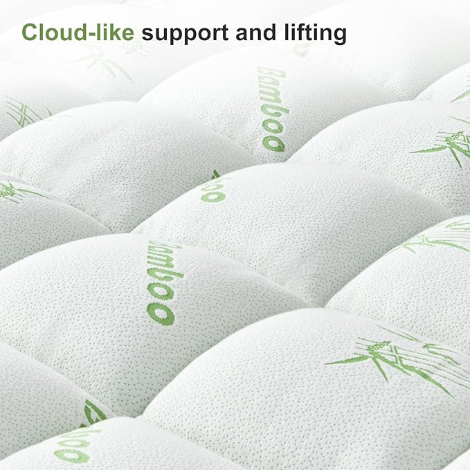 Queen Size Mattress Topper Viscose Derived from Bamboo, Soft Thick Pillow Top - Image 8