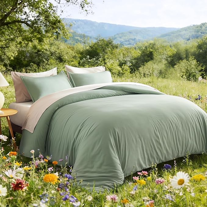 Litanika Queen Comforter Set Sage Green, 3 Pieces Lightweight Comforters Queen - Image 5