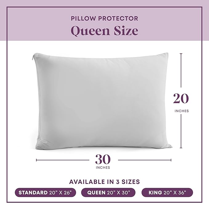 CirclesHome Pillow Protectors 2 Pack Queen Zippered - Image 6