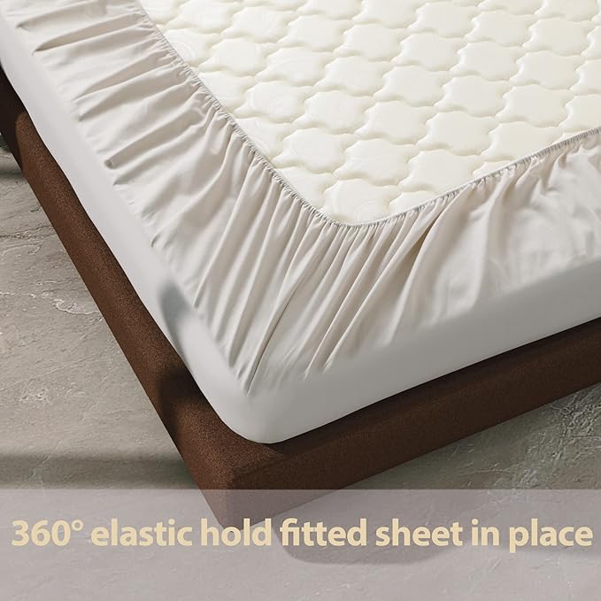 100% Egyptian Cotton Fitted Sheet King Size, 600 Thread Count 8-16" Deep Pocket - Image 6