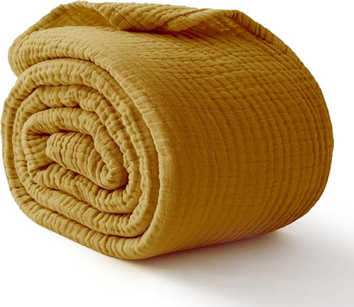 100% Cotton Muslin Blanket King 108" x 90", 6 Layers Breathable and Lightweight by Kozyhvn