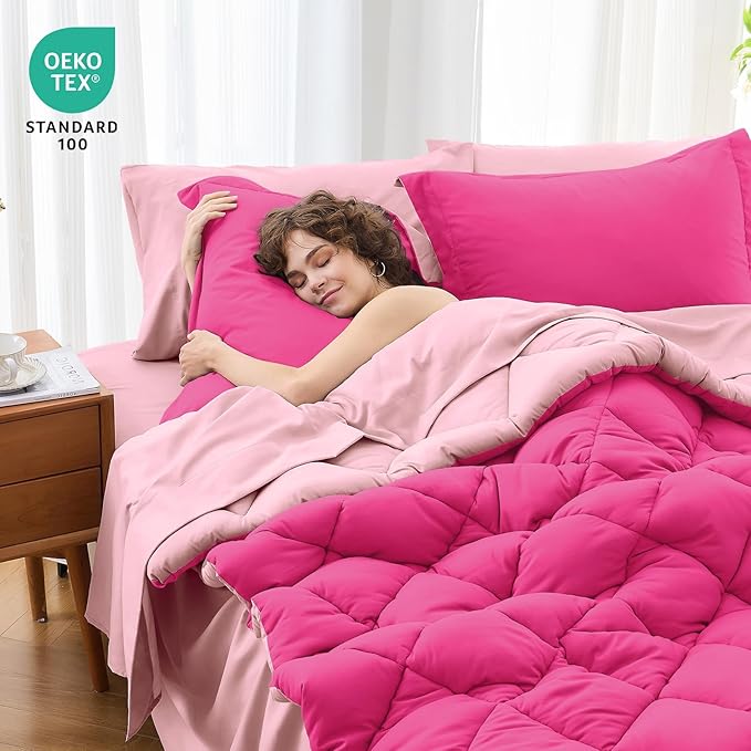 MUXHOMO 5 Pieces Twin XL Comforter Set, Reversible Bed in a Bag Twin XL Size - Image 2