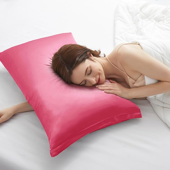 Peach Red Satin Pillowcases - Image 2