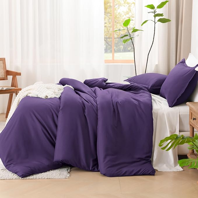 Litanika Dark Violet Purple Comforter Set Twin/Twin XL Size, 2 Pieces - Image 5