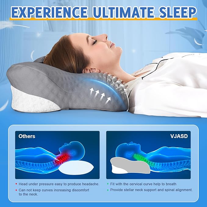 Cervical Neck Pillows with Memory Foam - Image 3