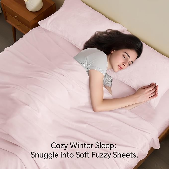 BEDELITE Flannel Sheets Queen Size Pink - Image 3