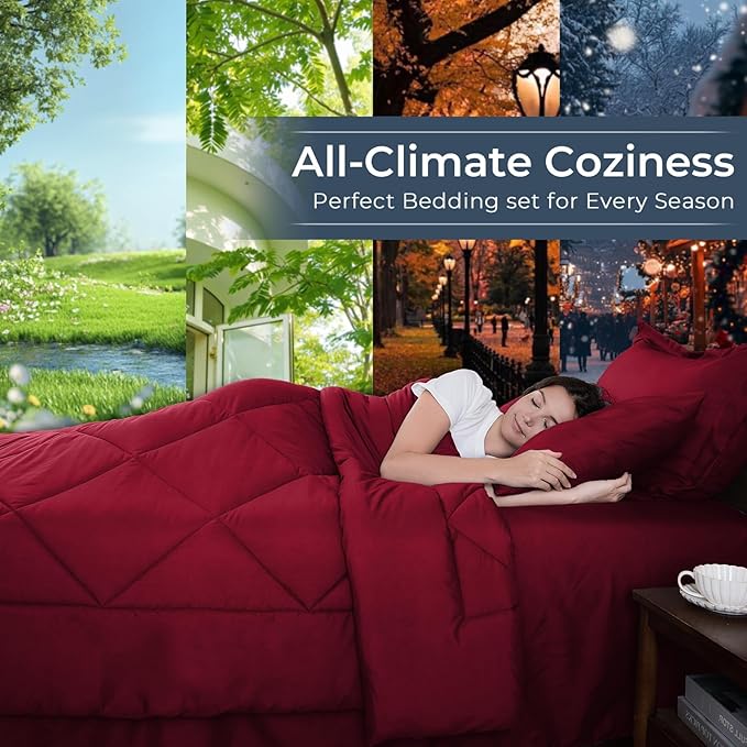 HEVUMYI Red Cali-King Comforter Set - Image 3