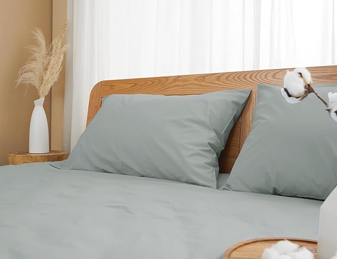 Pillow Cases, Standard Queen Size Cotton Percale Weave Pillowcases, Pre-Shrunk - Image 7