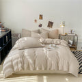 Nayoroom Gingham Duvet Cover King Size Brown Tan Plaid Checkered Comforter by Nayoroom