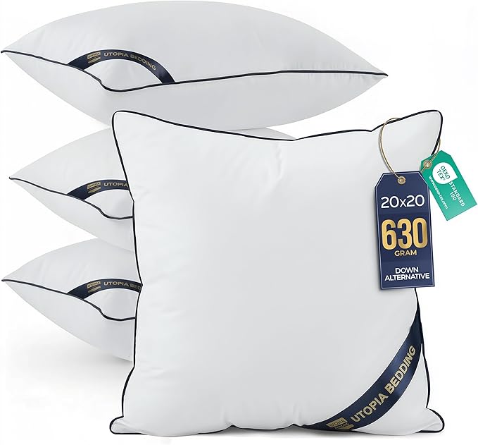 Utopia Bedding Throw Pillow Inserts, 20 x 20 Inches Decorative Indoor Pillows by UTOPIABEDDING
