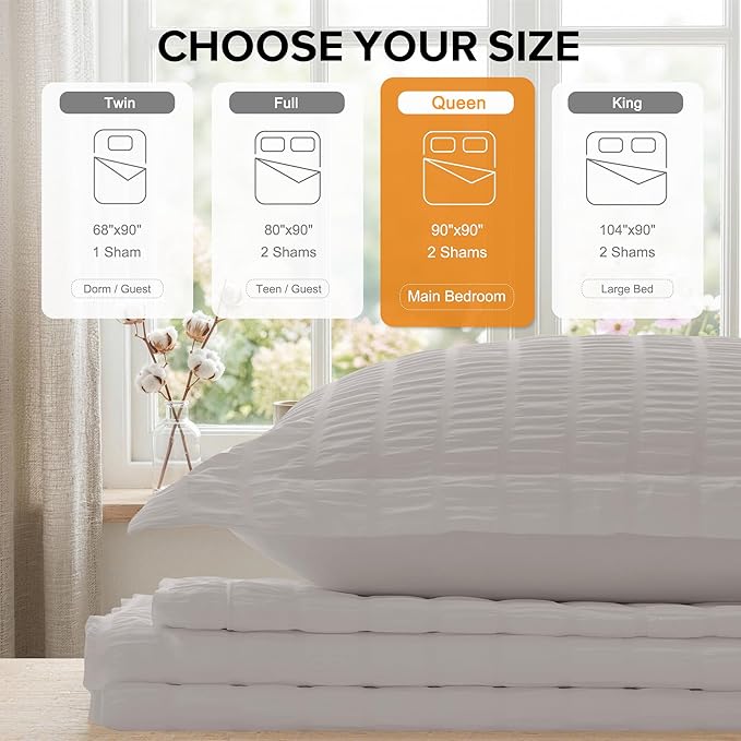 Cozyide Light Grey Duvet Cover Queen, 3 Pieces Bedding Duvet Covers, Soft - Image 3