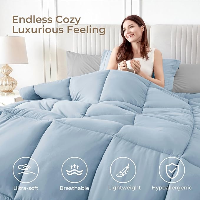 Sasttie King Size Comforter Set, 7 Pieces Bed in a Bag King, Complete Bedding - Image 2