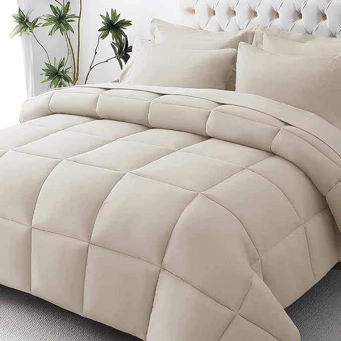 JOLLYVOGUE Full Comforter Set, Ultra-Soft Bed in a Bag Full Size 7 Pieces by JOLLYVOGUE