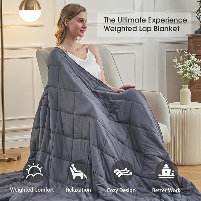 Weighted Blanket for Adults 15lbs, Queen Size Cooling Heavy Throw Blanket for - Image 4