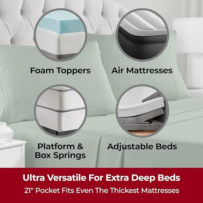 Mellanni Extra Deep California King Sheets - Image 2